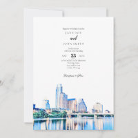 Austin Texas Skyline Wedding Invitation