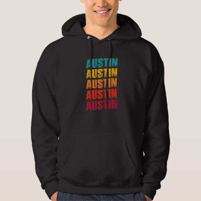 Austin Texas Souvenir  Retro Vintage Austin Hoodie (Front)