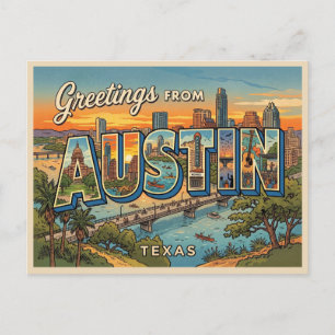 Austin Texas Travel Postcard