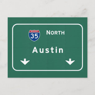 Austin Texas tx Interstate Highway Freeway Road : Postcard