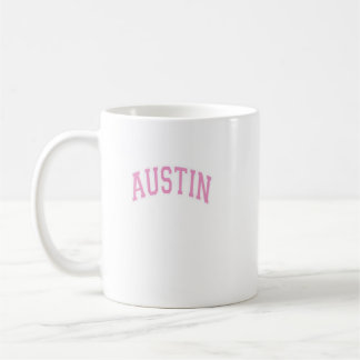 Austin Texas Tx Varsity Style Pink Text Coffee Mug