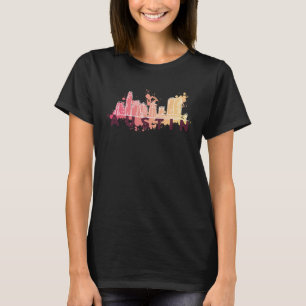 Austin Texas USA City Skyline Silhouette Outline S T-Shirt