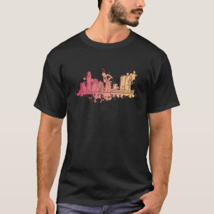 Austin Texas USA City Skyline Silhouette Outline S T-Shirt