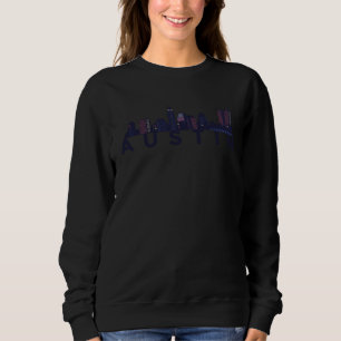Austin Texas USA Skyline Silhouette Outline Sketch Sweatshirt