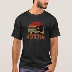 Austin Texas Vintage Sunset Music Capital   T-Shirt