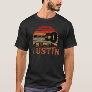 Austin Texas Vintage Sunset Music Capital T-Shirt