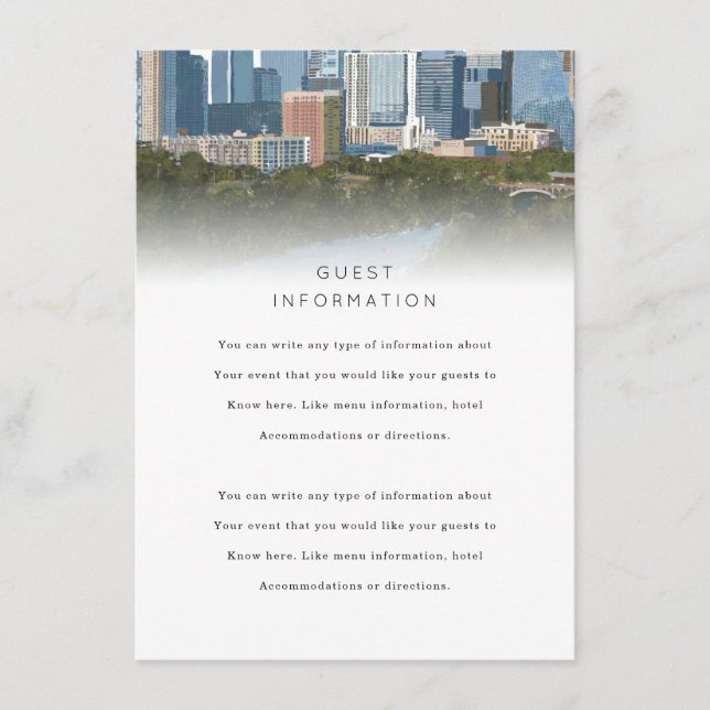 Austin Texas Wedding Insert (Front)