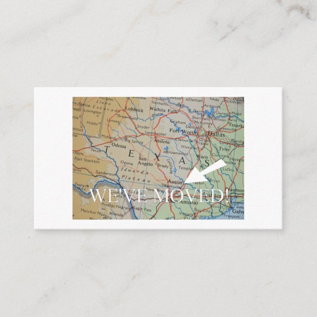 Austin, Texas We've Moved New Address Card (Front)