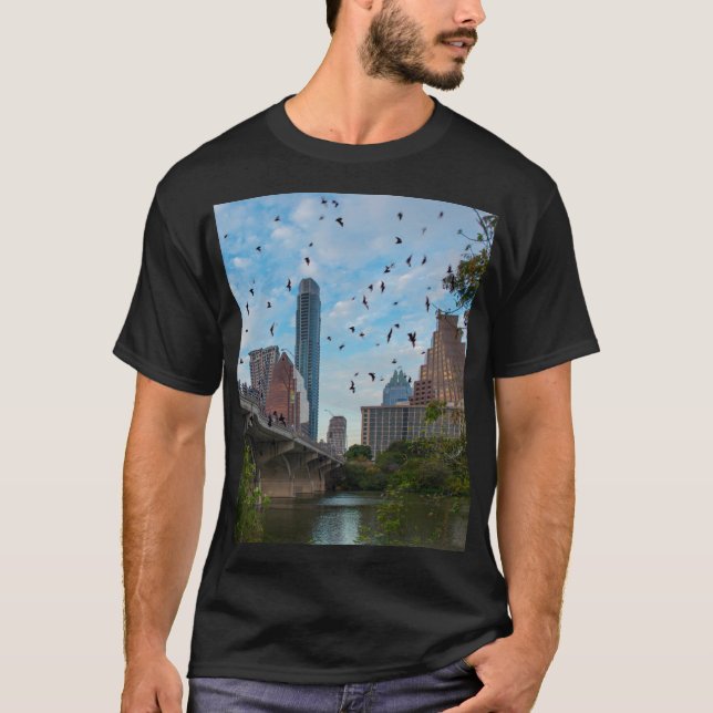 Austin, Texas with Bats Ceramic Ornament T-Shirt (Front)