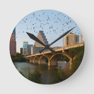 Austin, Texas with Bats Round Clock