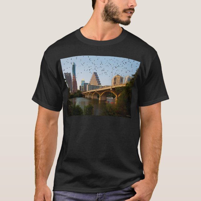 Austin, Texas with Bats T-Shirt (Front)