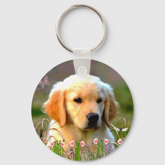 Austin The Golden Labrador Key Ring (Front)