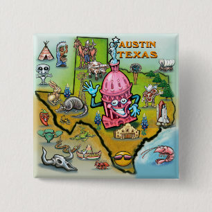 Austin TX 15 Cm Square Badge