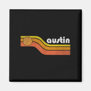 Austin - Vintage Men Women 70s 80s Graphic Cool Re Magnet