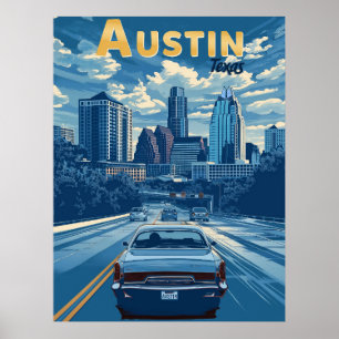 Austin - Vintage Travel  Poster