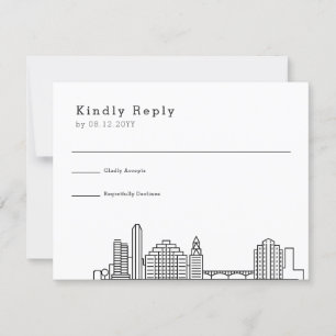 Austin Wedding   Stylised Skyline RSVP Card
