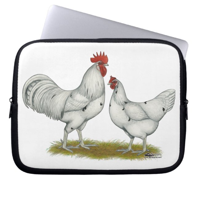 Austra White Chickens Laptop Sleeve (Front)
