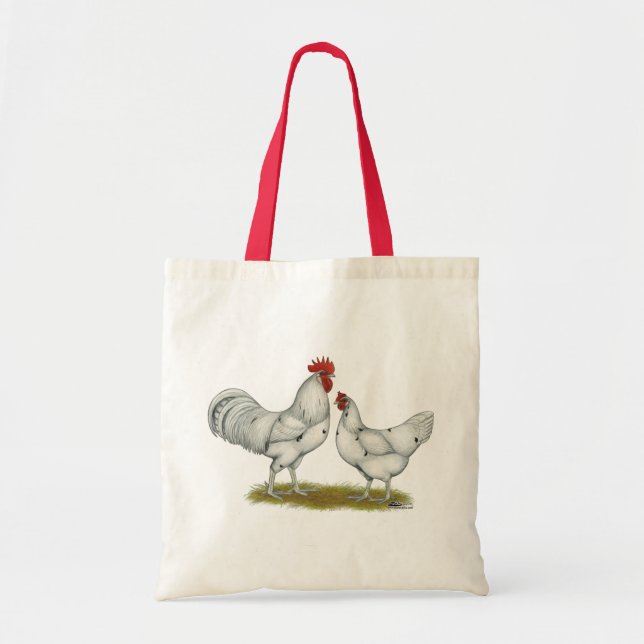 Austra White Chickens Tote Bag (Front)