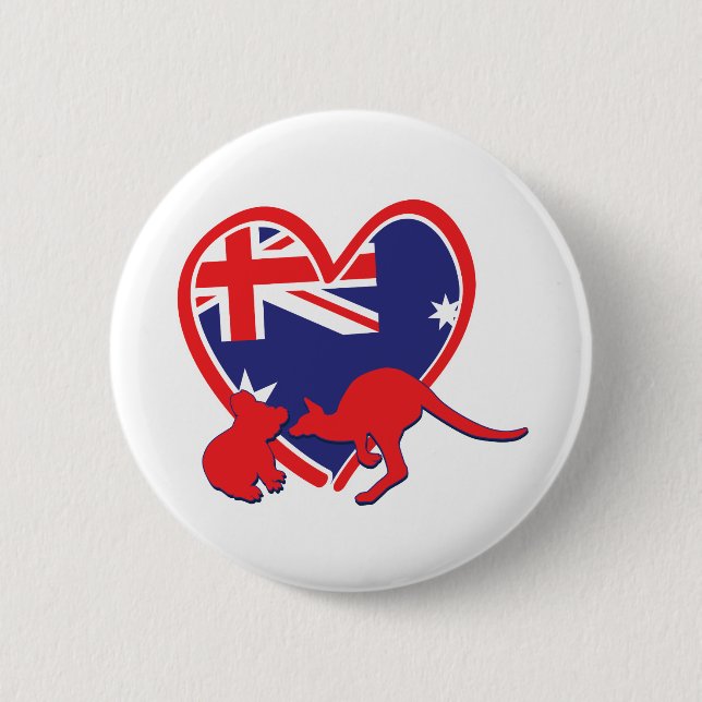 Austrailia Koala Kangaroo 6 Cm Round Badge (Front)