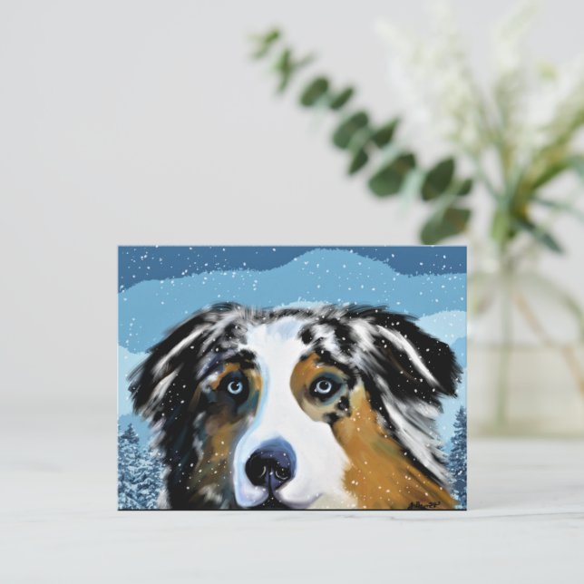 AUSTRALAN SHEPHERD   POSTCARD (Standing Front)