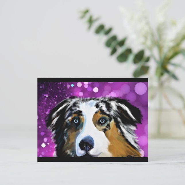 AUSTRALAN SHEPHERD  POSTCARD (Standing Front)