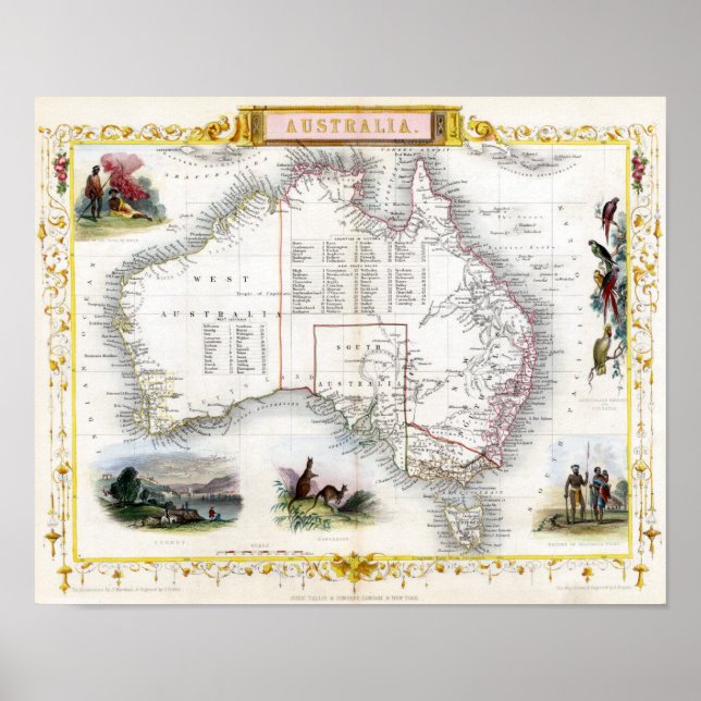 Australia 1851 Map Poster (Front)