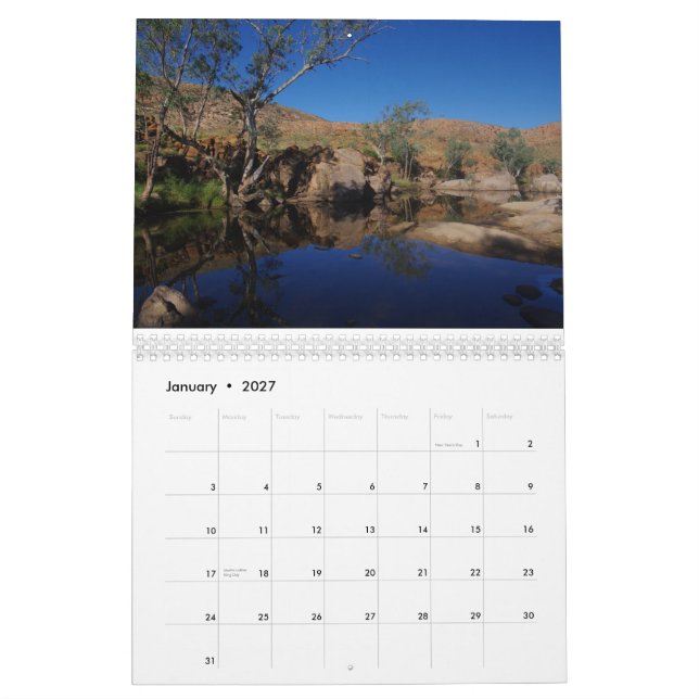 Australia 2012 calendar (Jan 2027)