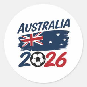 Australia 2026 Soccer Fan Design Flag Colors Classic Round Sticker