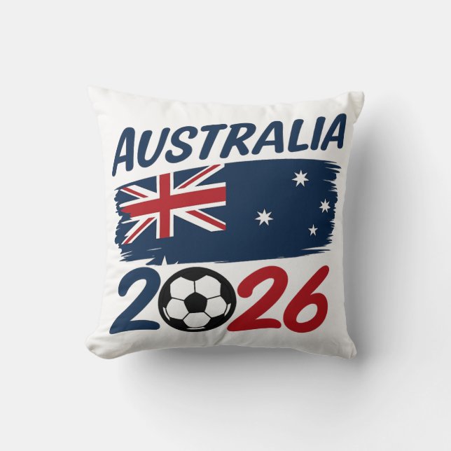 Australia 2026 Soccer Fan Design Flag Colors Cushion (Front)