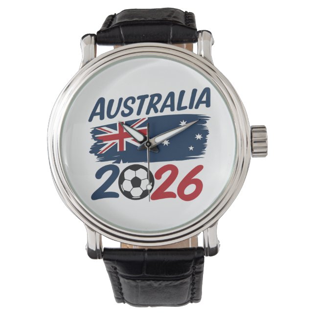 Australia 2026 Soccer Fan Design Flag Colors Watch (Front)