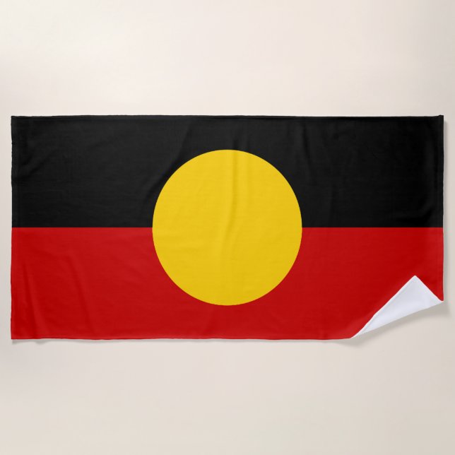 Australia Aboriginal Flag Beach Towel (Front)