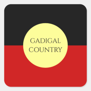 australia aboriginal flag square sticker