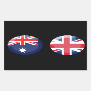 Australia and UK flags Rectangular Sticker