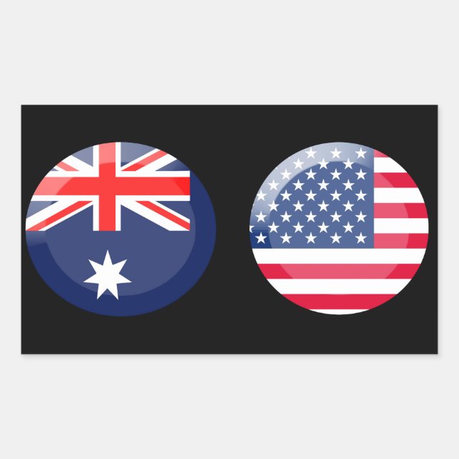 Australia and USA flags Rectangular Sticker (Front)