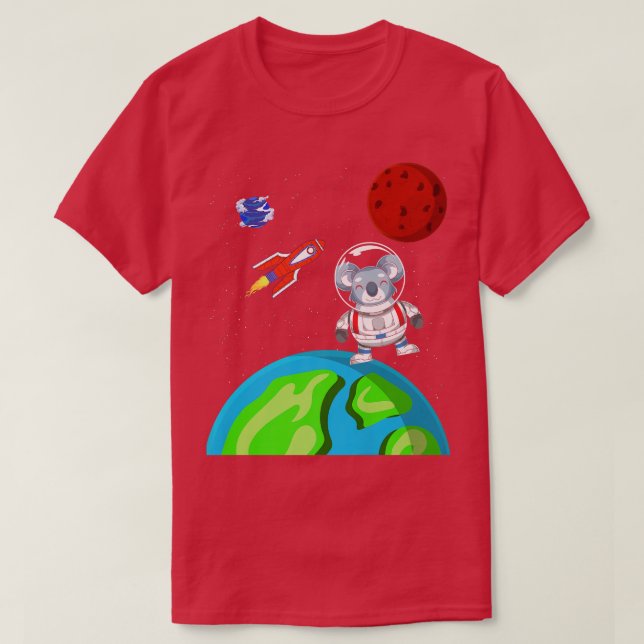 Australia Animal Outer Space Rocket Astronaut Koal T-Shirt (Design Front)