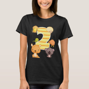Australia Animals 2nd Birthday Kangaroo Koala Plat T-Shirt
