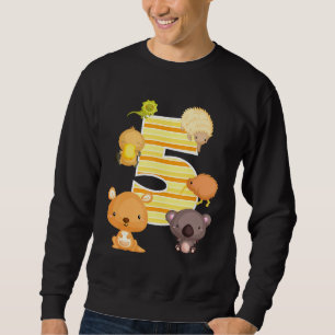 Australia Animals 5th Birthday Kangaroo Koala Plat Sweatshirt