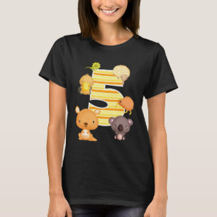 Australia Animals 5th Birthday Kangaroo Koala Plat T-Shirt