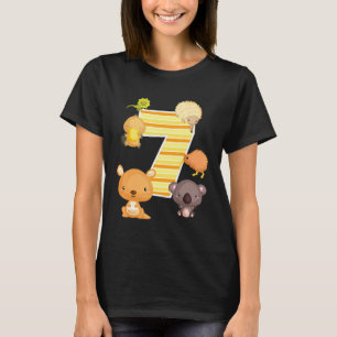 Australia Animals 7th Birthday Kangaroo Koala Plat T-Shirt