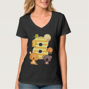 Australia Animals 8th Birthday Kangaroo Koala Plat T-Shirt