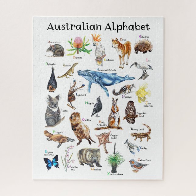 Australia Animals Alphabet  Jigsaw Puzzle (Vertical)