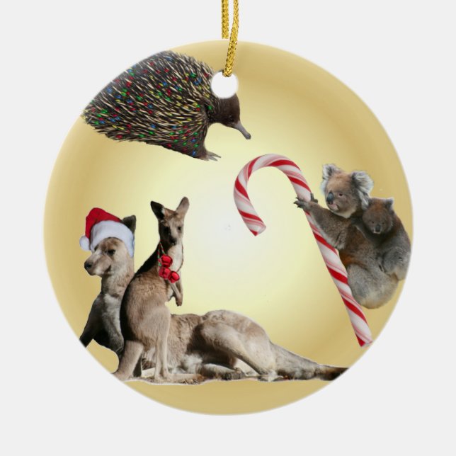 Australia Animals Christmas Ceramic Tree Decoration (Front)