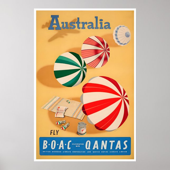 Australia Art Australian Beach Print Aussie Gift (Front)