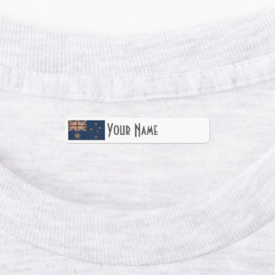 Australia Art Deco Flag Custom Iron-On Name Label