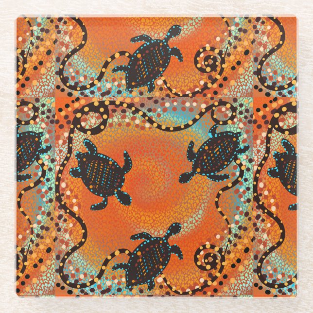 AUSTRALIA ART     GLASS COASTER (Front)