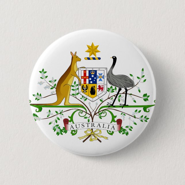 Australia AU 6 Cm Round Badge (Front)