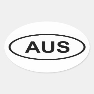 Australia "AUS" Oval Sticker
