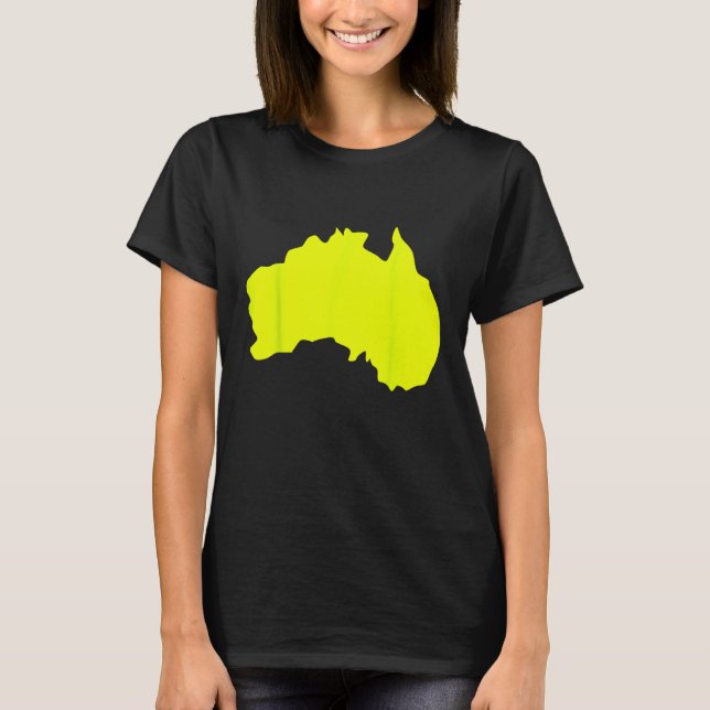 Australia Aussie Continent Silhouette Map Graphic  T-Shirt (Front)
