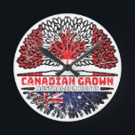 Australia Australian Canadian Canada Tree Roots Fl Round Clock<br><div class="desc">Show pride and love in your Canadian and Australian heritage,  roots or identity. Your nationality is binational or one of your parents is from the Canada and Australia? Tree Shaped design for anyone who embrace their roots.</div>