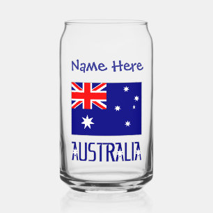 Australia Australian Flag Blue Personalisation Can Glass